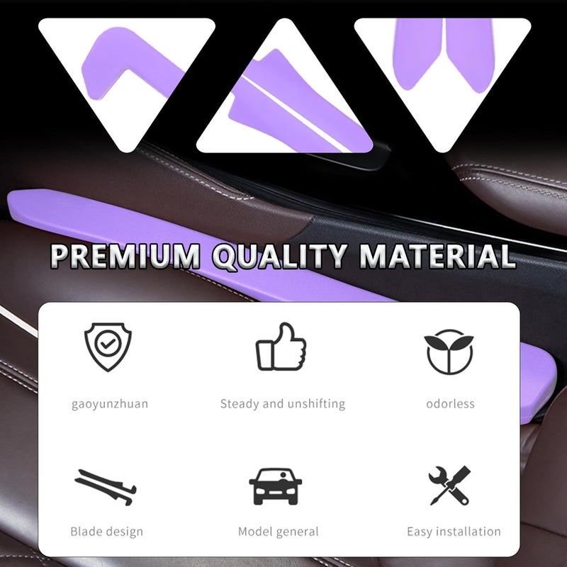 Junecarp Car Seat Gap Filler 2 Pack,Car Gap Filler Organizer to Impede Items from Dropping,Essential Interior Car Accessories Seat Gap Plug (Purple) - Image 3